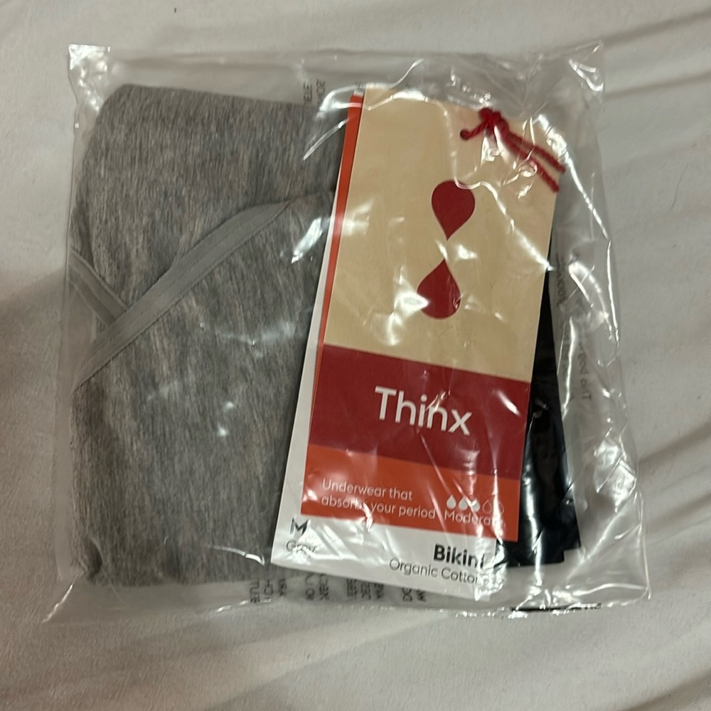 New in bag Thinx gray bikini Medium